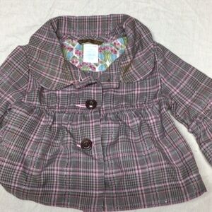Wonderkids Pink and Gray Plaid Kids Blouse
